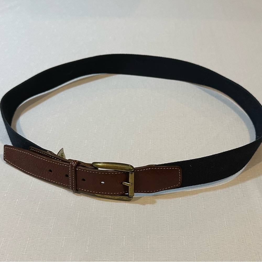 Orvis Leather & Canvas Belt Size 40 Made in USA Brown Genuine Leather